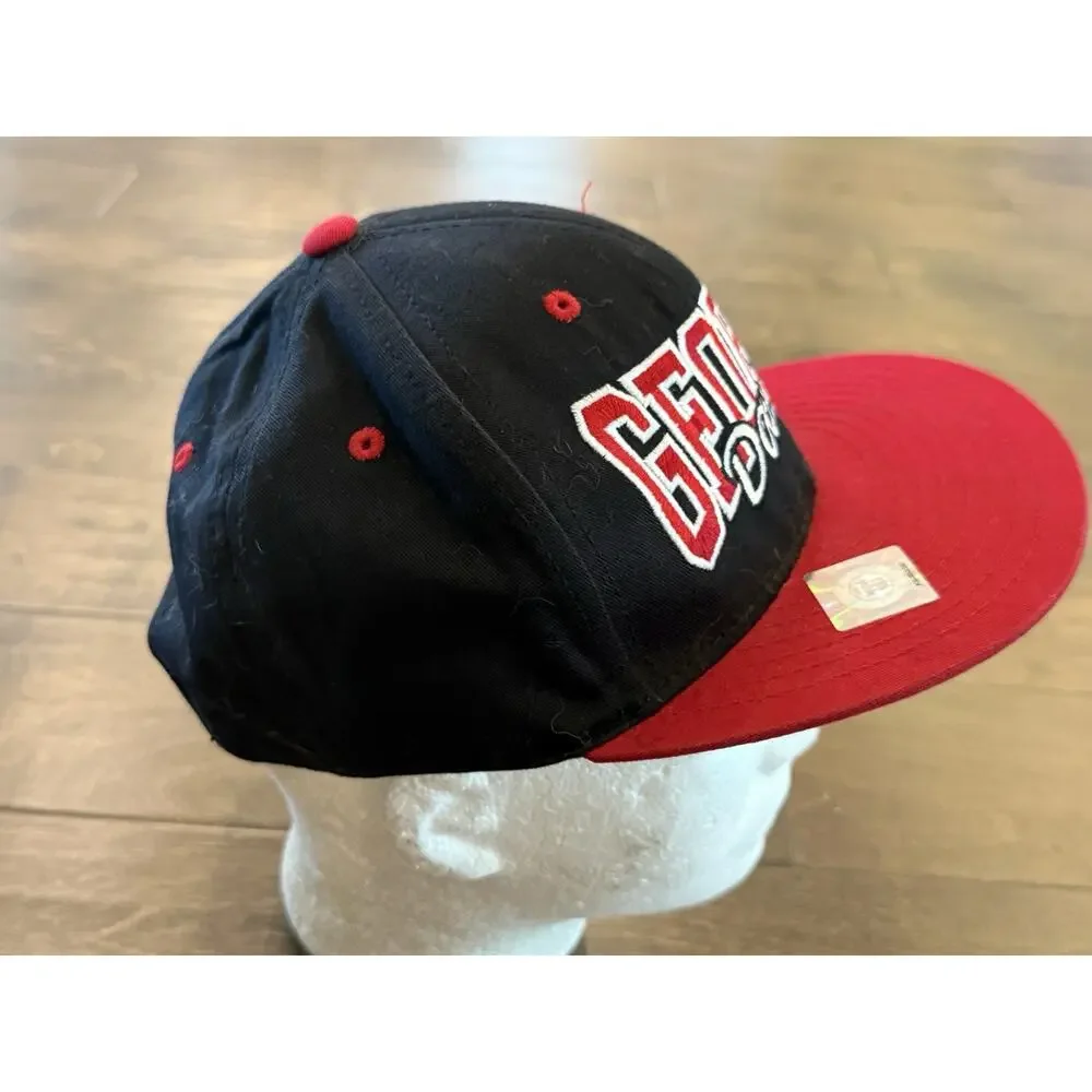 Top Of The World Mens Black Red Georgia Dawgs Bulldogs Adjustable SnapBack Hat